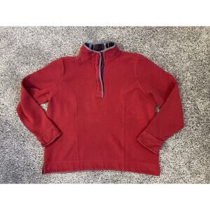 Orvis Women’s Vintage Red Pullover Flannel Detail Size Large